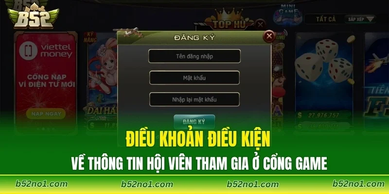 Điều khoản điều kiện về thông tin hội viên tham gia ở cổng game