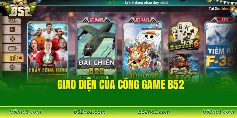 Giao diện của cổng game B52