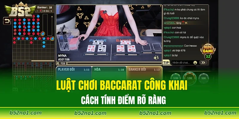 Luật chơi Baccarat công khai cách tính điểm rõ ràng